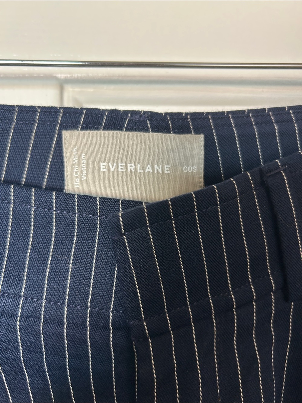 Everlane Navy Pinstripe Mens Dress Trousers